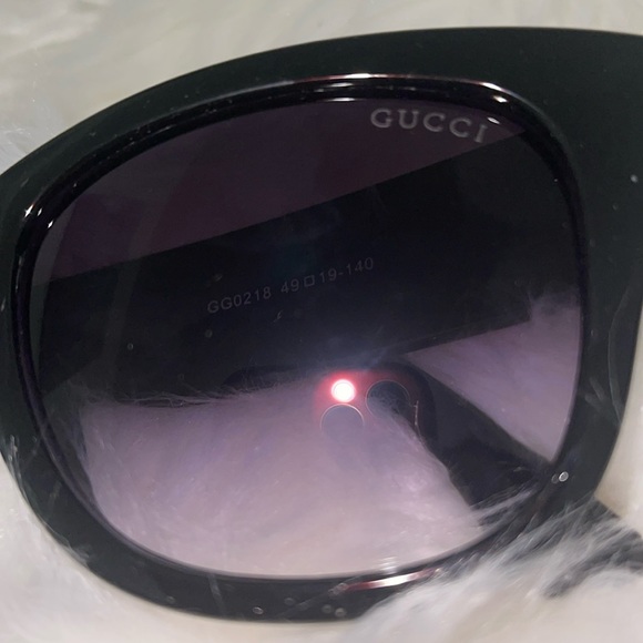 Black Semi Cat Eye Sunglasses with Purple Lenses - Rhinestones & Gold Emblems - Picture 10 of 10